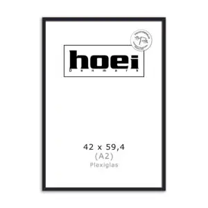 Sort fotoramme i træ Hoei 111 42x59,4 A2 plexiglas front
