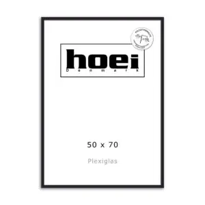 Sort plakatramme i træ Hoei 111 50x70 plexiglas front