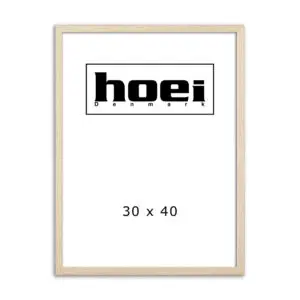 Flot ege look træramme i 30x40 cm. med glas