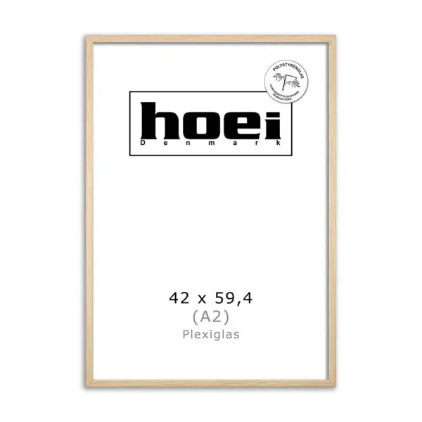 A2 Billedramme i ege look 42x59,4 cm. med plexiglas.