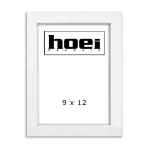 Fotoramme i 9x12 cm, hvidmalet med almindelig glas og bagstøtte