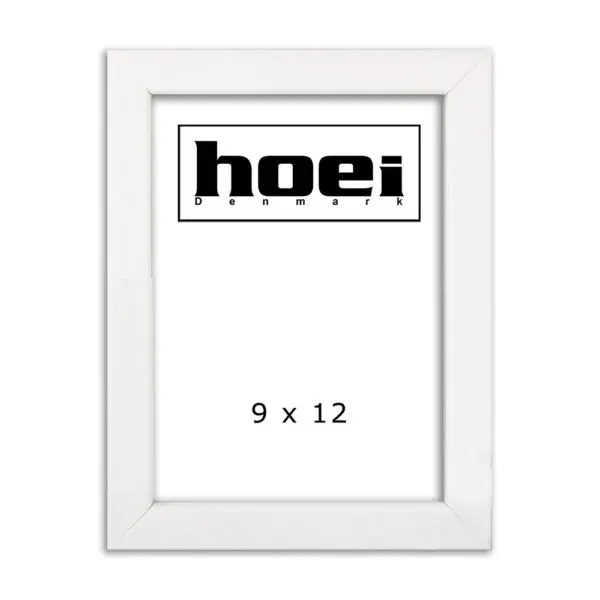 Fotoramme i 9x12 cm, hvidmalet med almindelig glas og bagstøtte