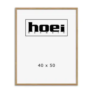 Flot massiv egetræramme i 40x50 cm med almindelig glas