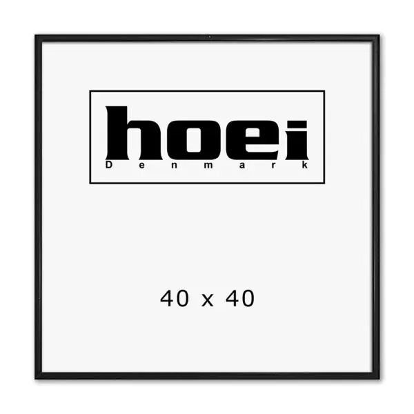 Sort kvadratisk aluminiums ramme - 40x40 cm.