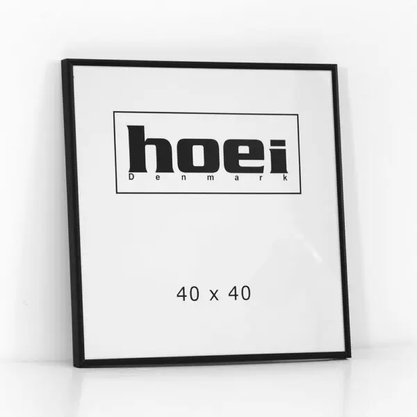 Sort kvadratisk aluminiums ramme - 40x40 cm.