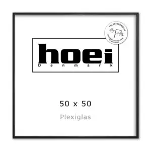 Sort kvadratisk aluminiums ramme - 50x50 cm.