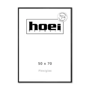 Sort aluminiums ramme - 50x70 cm.