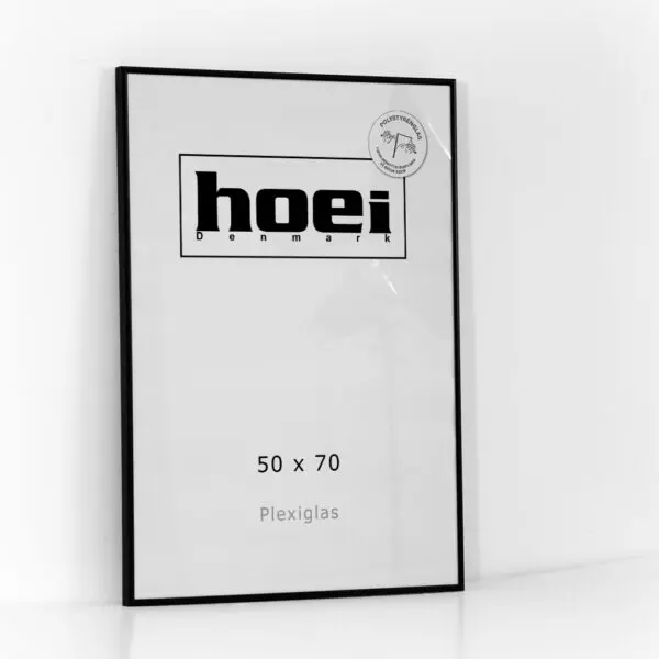 Sort aluminiums ramme - 50x70 cm.