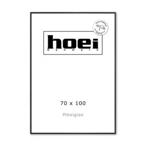 Sort aluminiumsramme70x100 cm med plexiglas