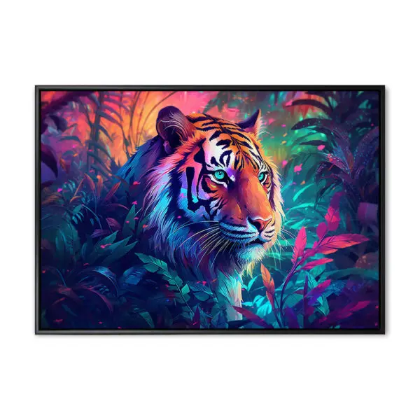 Vibrant and bright and colorful animal portrait poster. AI generated