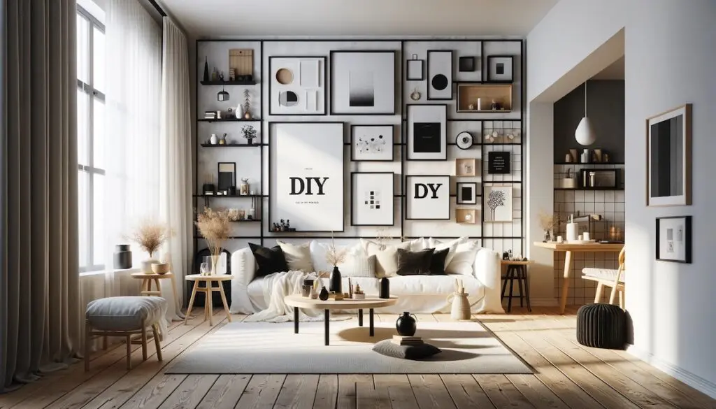 DIY sorte rammer i stuen