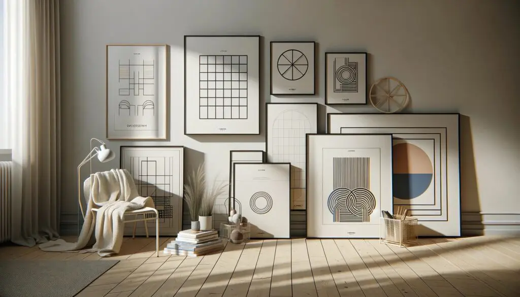 Rammer 40x50 på billedvæg i stue