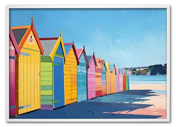 Beach Huts in Color Hvid