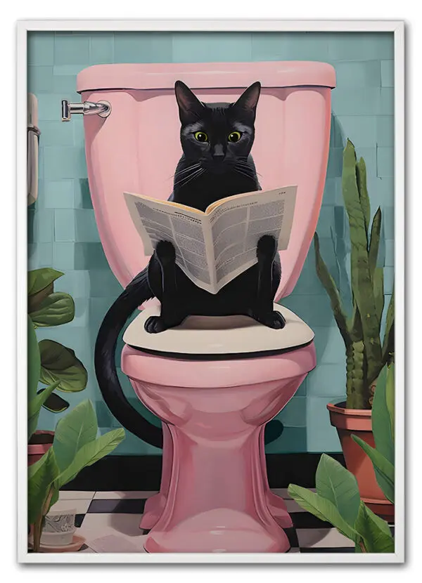 Cat on the Throne Hvid
