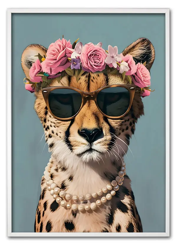 Flower Cheetah Hvid