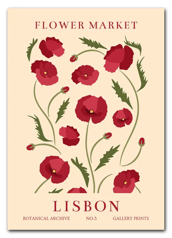 Flower Market Lisbon Plakat
