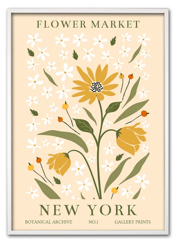 Flower Market New York Hvid