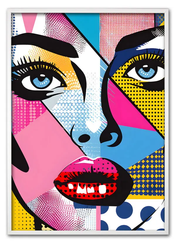Pop Face Collage Hvid