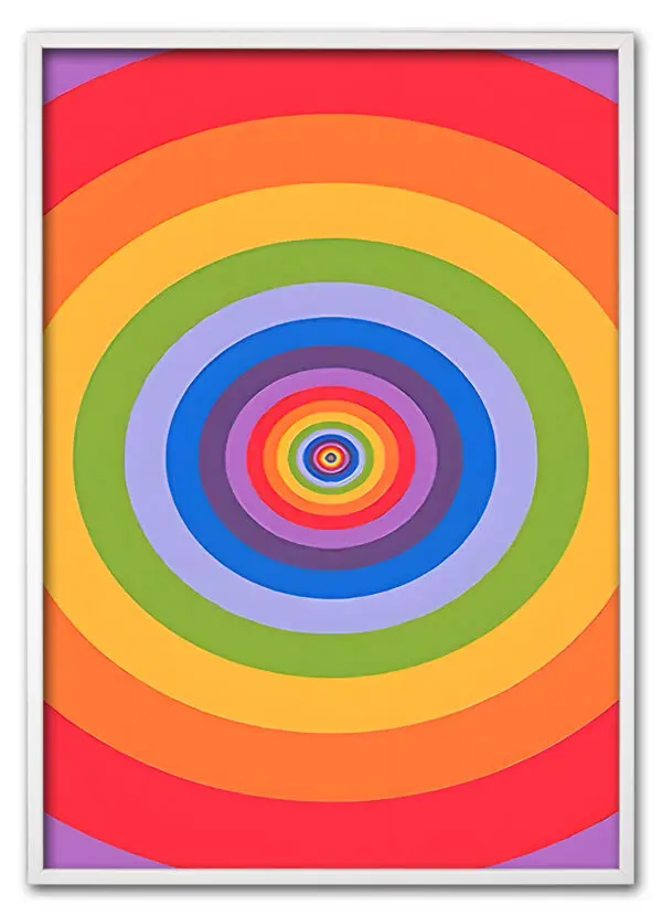 Retro Rainbow Spin Hvid