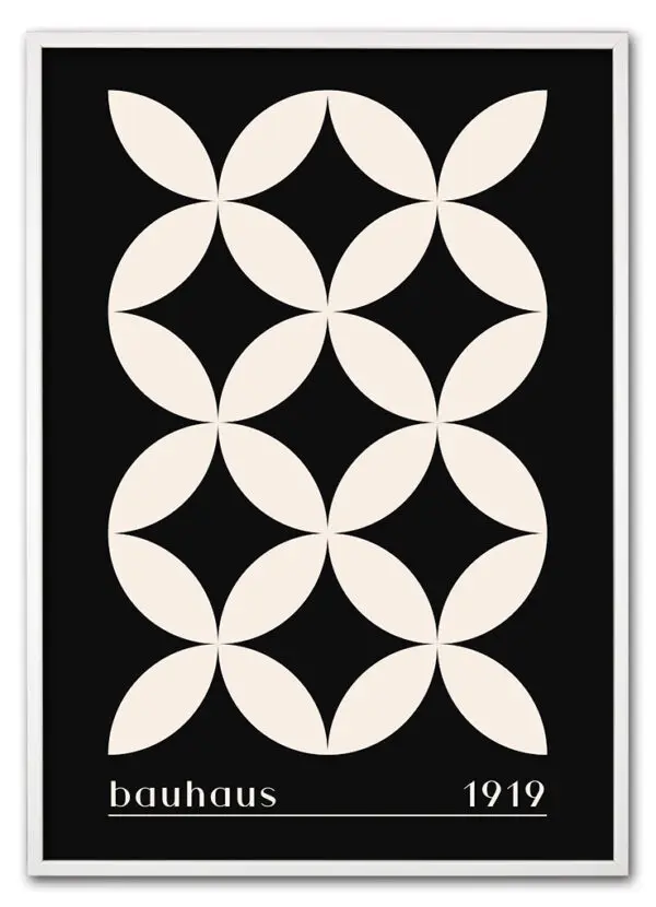 Bauhaus Cross Pattern – Black Edition Hvid