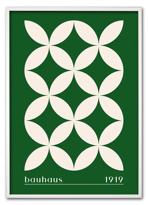 Bauhaus Cross Pattern – Green Edition Hvid