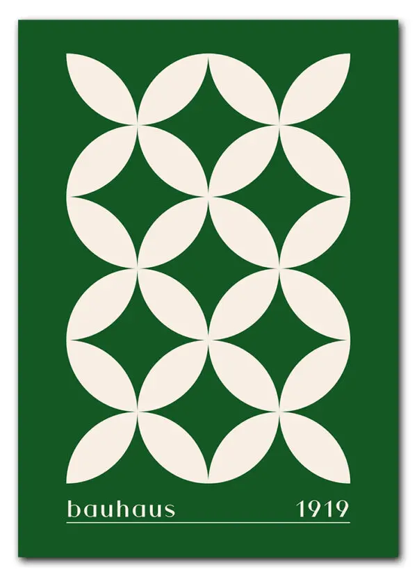 Bauhaus Cross Pattern – Green Edition Plakat