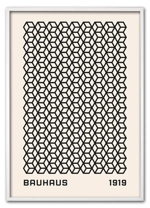 Bauhaus Geometric Mesh Hvid