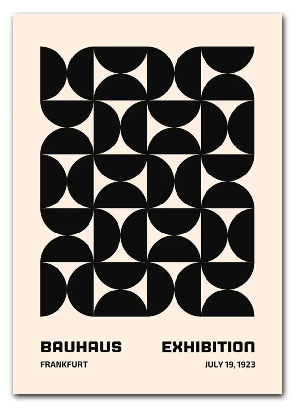 Bauhaus Pattern Grid – Black Plakat