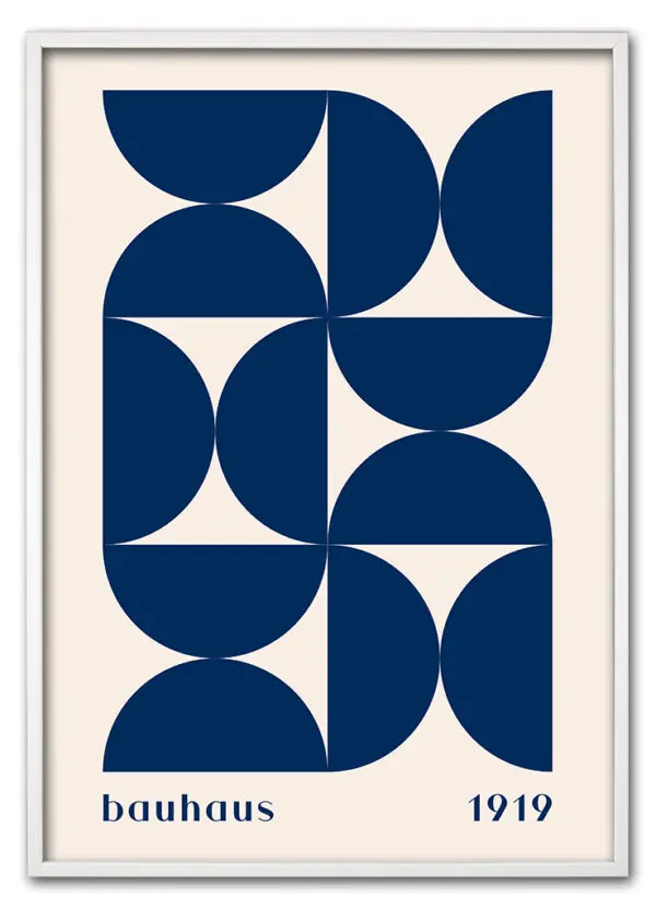 Bauhaus Pattern Grid – Blue Edition Hvid