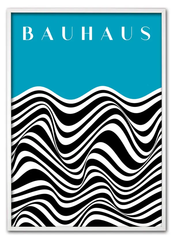 Bauhaus Waveform No. 02 – Cyan Hvid