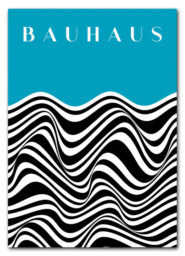 Bauhaus Waveform No. 02 – Cyan Plakat