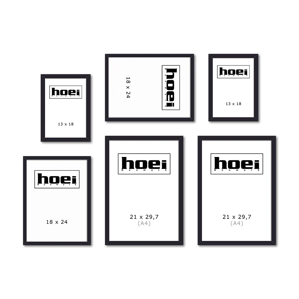 Lille 1a 111 Sorte rammer i forskellige størrelser til en personlig billedvæg