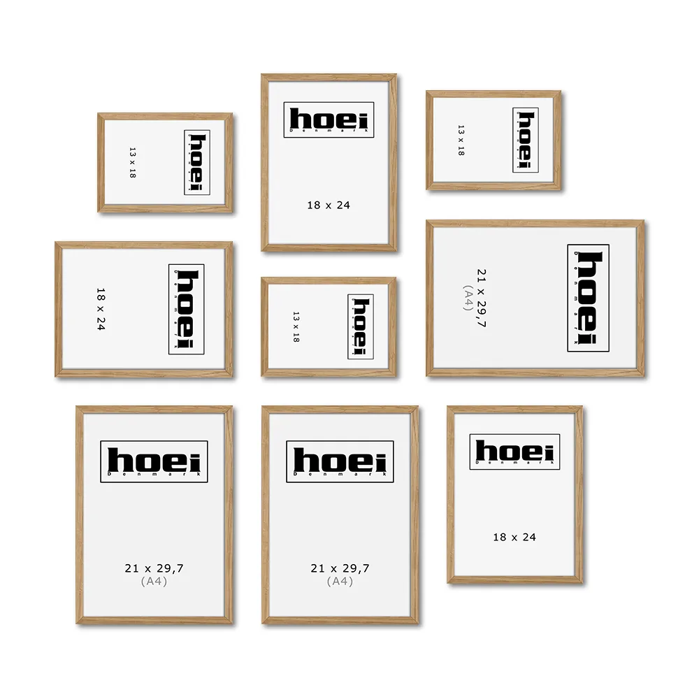 Billedvæg massiv eg Billedvæg med massive egetrærammer