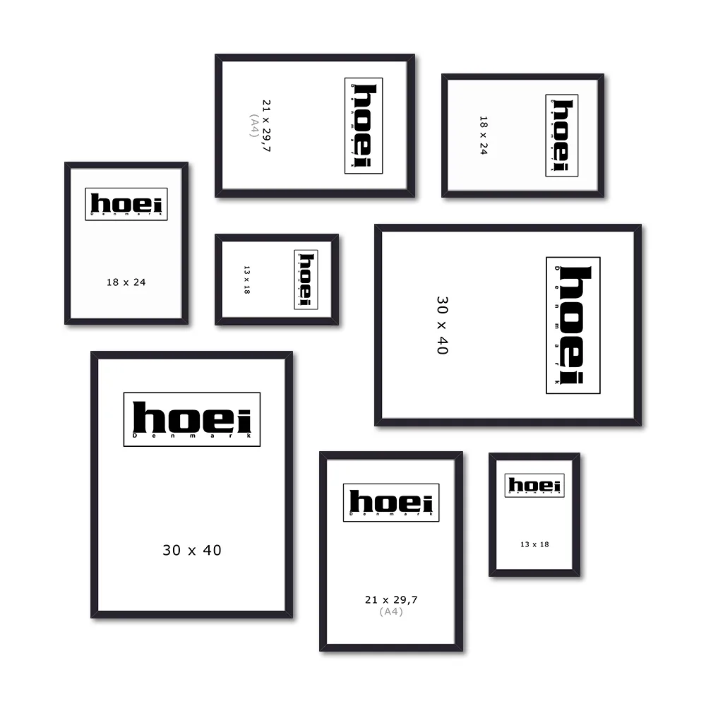 Sort Rammevæg Sorte rammer i forskellige størrelser til en personlig billedvæg