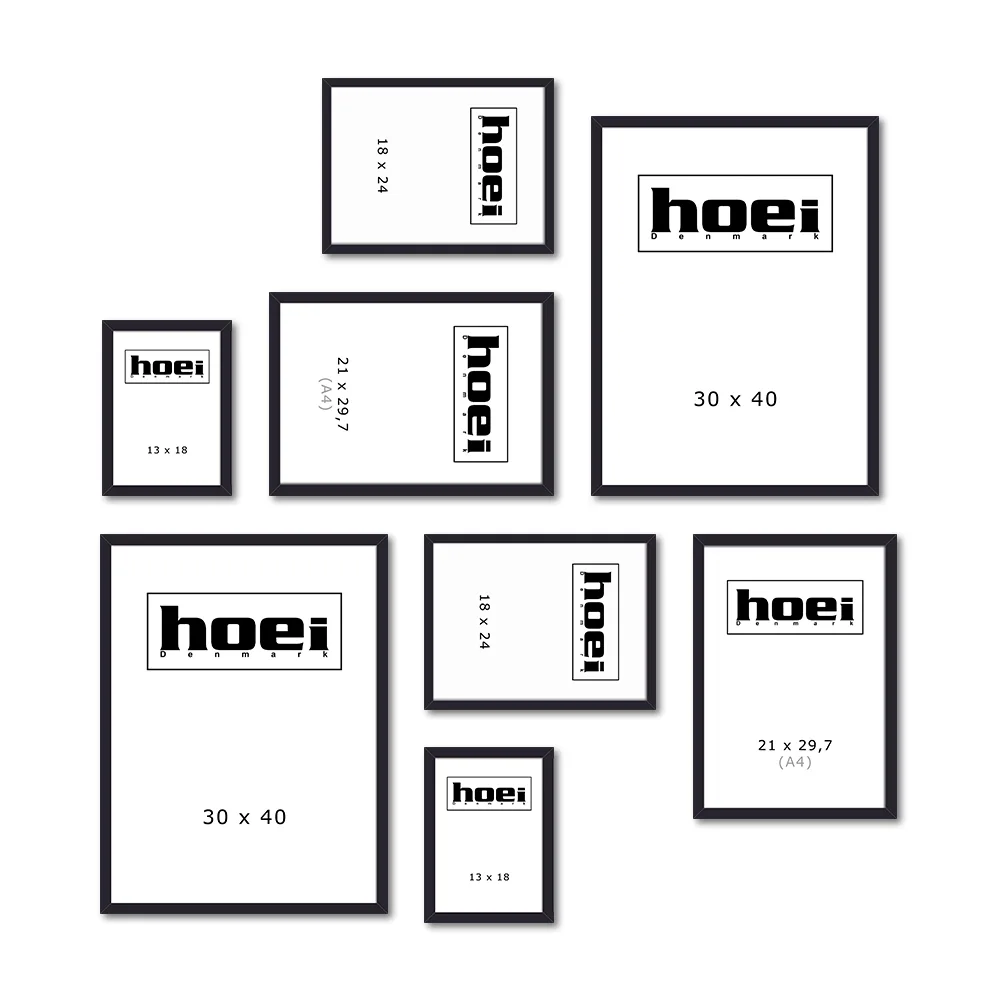 Sort Rammevæg Sorte rammer i forskellige størrelser til en personlig billedvæg