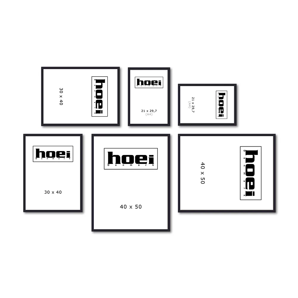 Sorte rammer til en personlig billedvæg