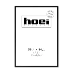 Sort plakatramme i A1 59,4x84,1 cm med plexiglas