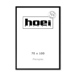 Sort plakatramme i 70x100 cm med plexiglas