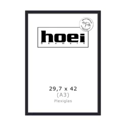 Sort billedramme i træ 29,7x42 A3 plexiglas