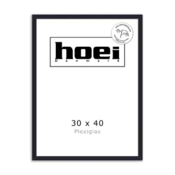 Sort fotoramme i træ 30x40 plexiglas