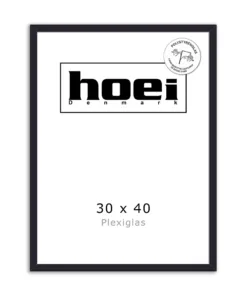 Sort fotoramme i træ 30x40 plexiglas
