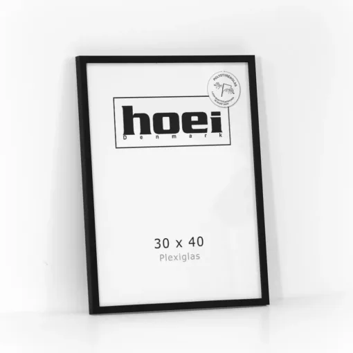 Sort billedramme i 30x40 med plexiglas