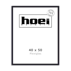 Sort fotoramme i træ Hoei 111 40x50 plexiglas
