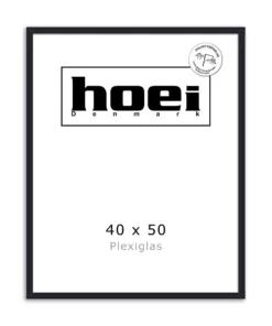 Sort fotoramme i træ Hoei 111 40x50 plexiglas