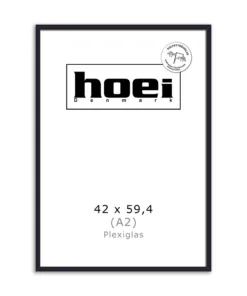 Sort fotoramme i træ Hoei 111 42x59,4 A2 plexiglas front