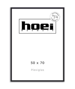 Sort plakatramme i træ Hoei 111 50x70 plexiglas front