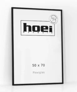 Populær sort billedramme i træ i størrelse 50x70 med plexiglas