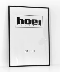 Sort billedramme i 60x80 cm med plexiglas