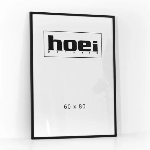 Sort billedramme i 60x80 cm med plexiglas