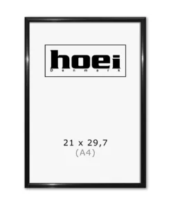 Sort aluminiums ramme A4 21x29,7 cm